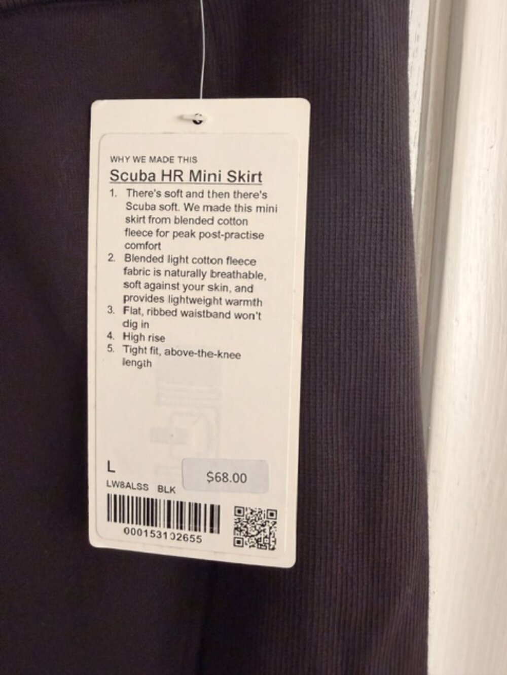 Lululemon Scuba High-Rise Mini Skirt – Black – Size Large – NWT - Picture 3 of 8